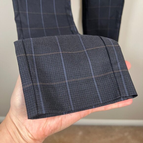 Rag & Bone Simone Plaid Pants Size 2 Blue High Rise High Waist Slim Fit Preppy - Picture 6 of 10